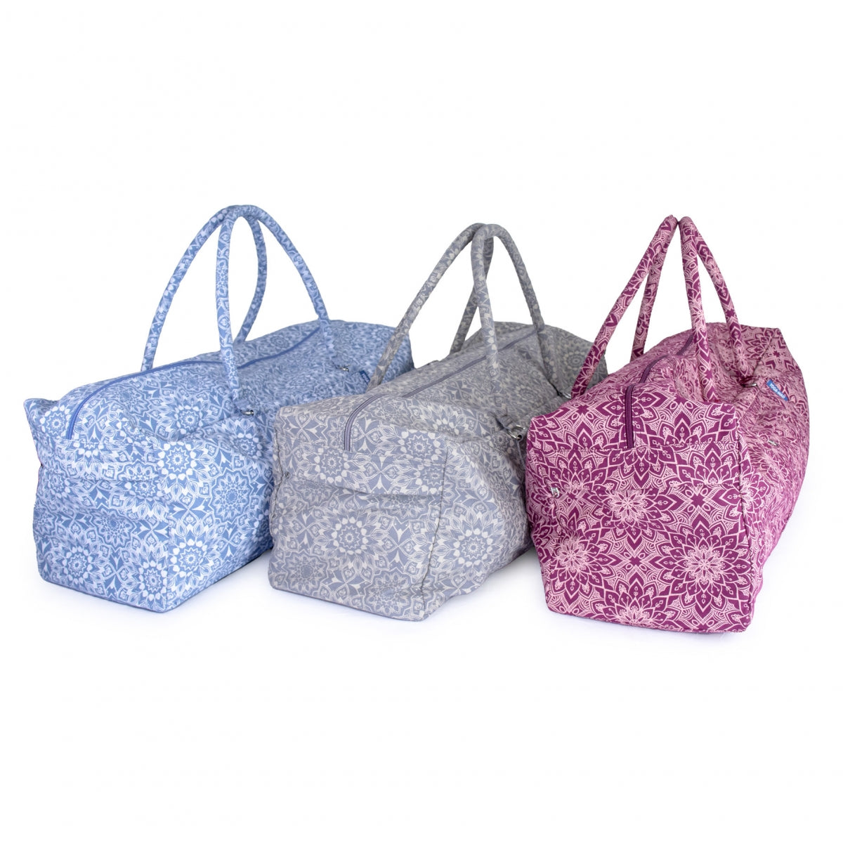 Grey Mandala Print Yoga and Pilates Large Equipment Kit Bag