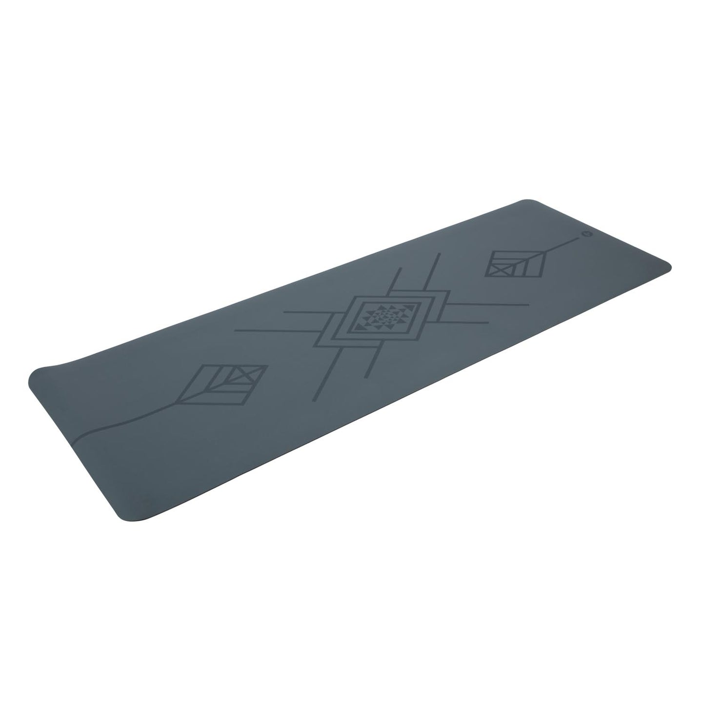 200cm EXTRA LONG Midnight Blue PHOENIX Natural Rubber Yoga Mat with PU Coating - Tribalign printed design - 4mm Thick