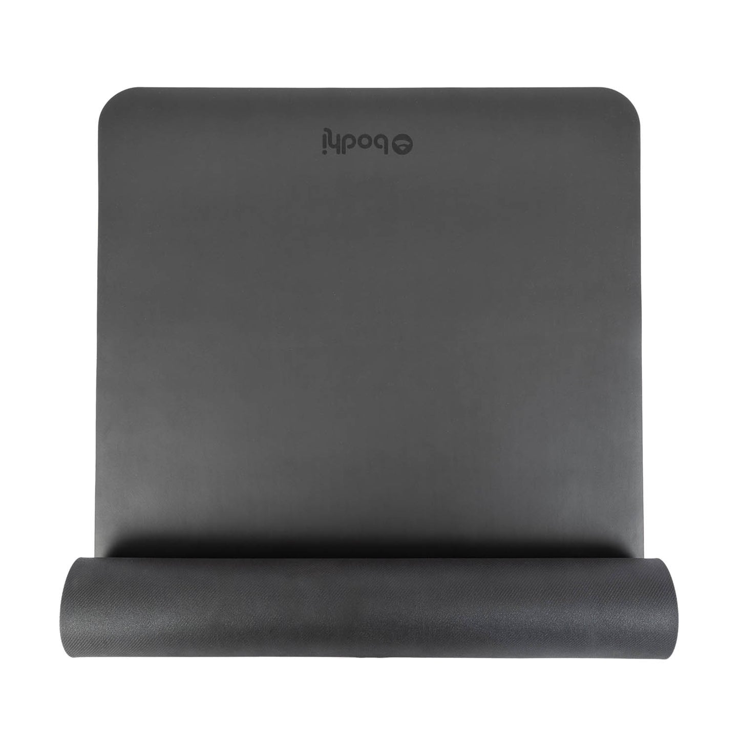 185cm Plain Black PHOENIX Natural Rubber Yoga Mat with PU Coating - BODHI Logo only
