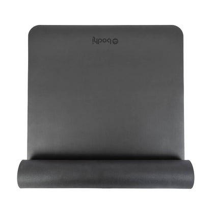 185cm Plain Black PHOENIX Natural Rubber Yoga Mat with PU Coating - BODHI Logo only