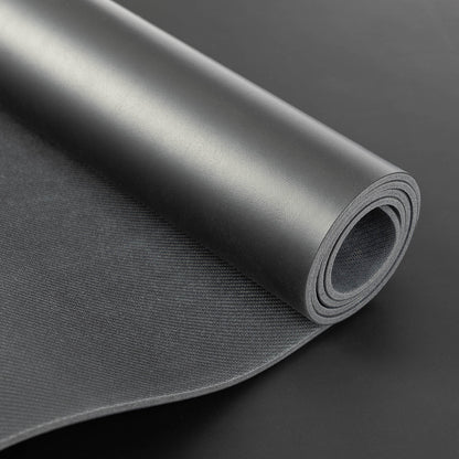 185cm Plain Black PHOENIX Natural Rubber Yoga Mat with PU Coating - BODHI Logo only
