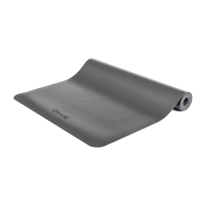 185cm Plain Black PHOENIX Natural Rubber Yoga Mat with PU Coating - BODHI Logo only