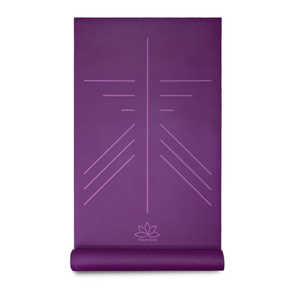 YogaMad 183cm Natural Rubber SureGrip Eco Alignment Yoga Mat - 4mm Thick - Extra Grip