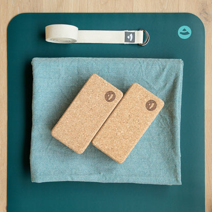 2 x BODHI Natural Cork Yoga Bricks | Pack of 2 | Pair