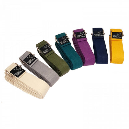 TEACHER PACK of 10 Classic Yoga Belts - Straps - 250cm - SQUARE Metal Buckle