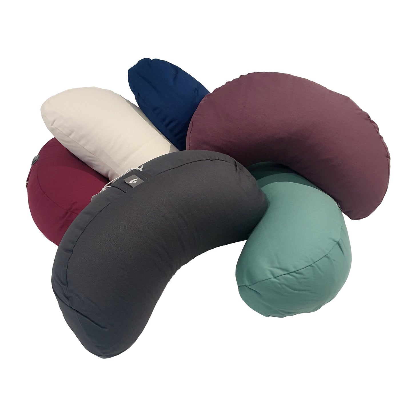 Slim Buckwheat Crescent Zafu Meditation Cushion - YOGI MOON ECO