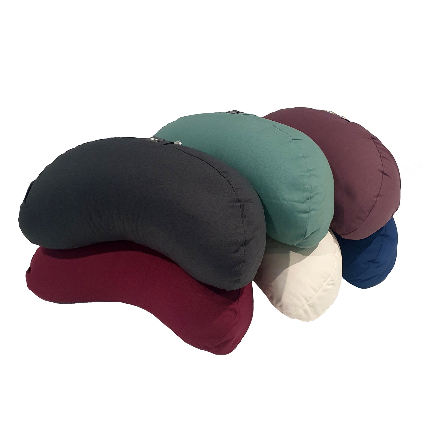 Slim Buckwheat Crescent Zafu Meditation Cushion - YOGI MOON ECO