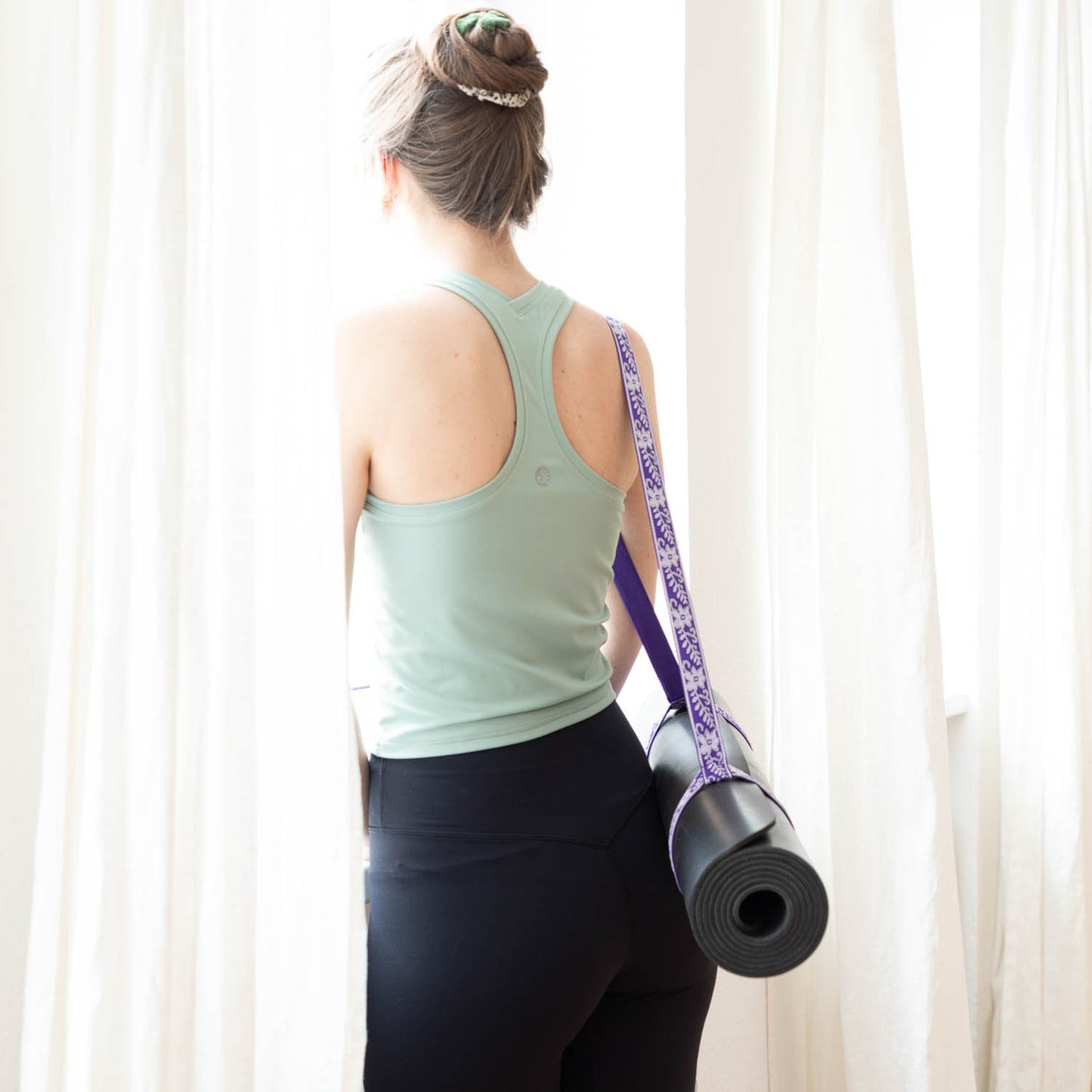 Patterned Yoga Mat Shoulder Harness