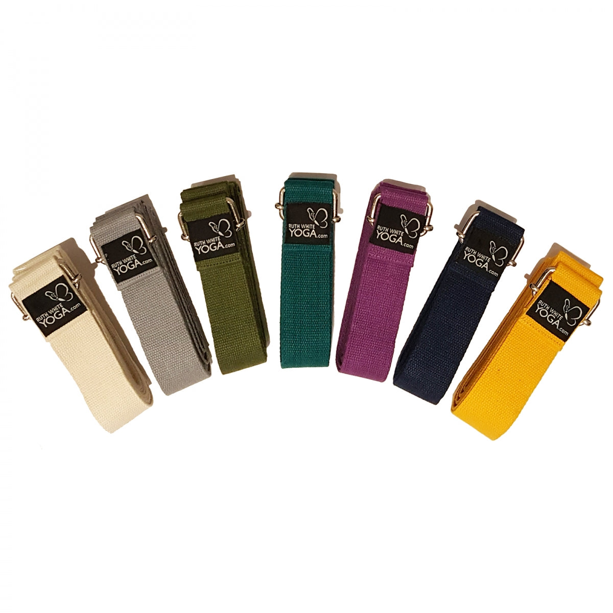 TEACHER PACK of 10 Classic Yoga Belts - Straps - 250cm - SQUARE Metal Buckle