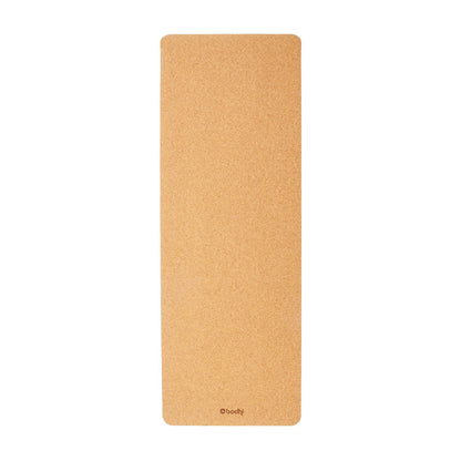 Plain Cork Yoga Mat - BODHI Logo print only - Natural Rubber underside - 4mm Thick