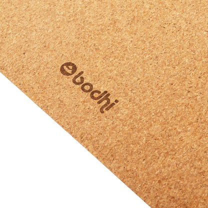 Plain Cork Yoga Mat - BODHI Logo print only - Natural Rubber underside - 4mm Thick