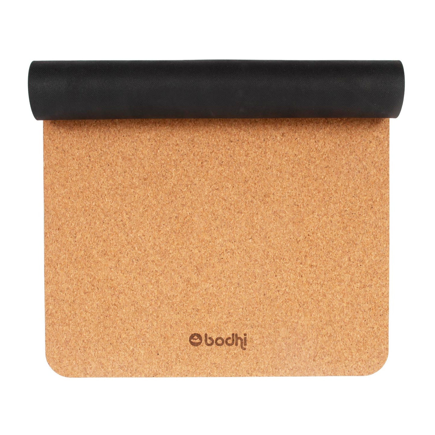 Plain Cork Yoga Mat - BODHI Logo print only - Natural Rubber underside - 4mm Thick