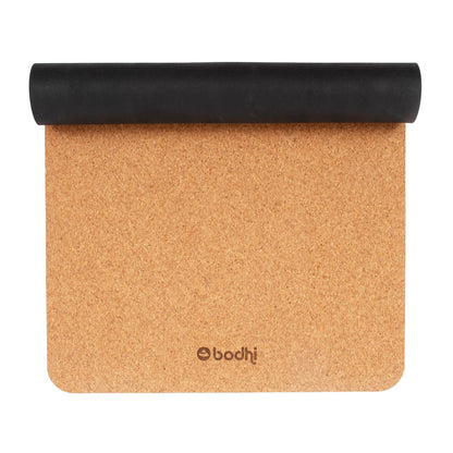 Plain Cork Yoga Mat - BODHI Logo print only - Natural Rubber underside - 4mm Thick