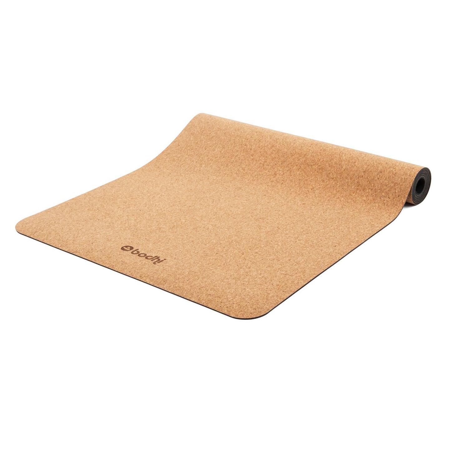 Plain Cork Yoga Mat - BODHI Logo print only - Natural Rubber underside - 4mm Thick