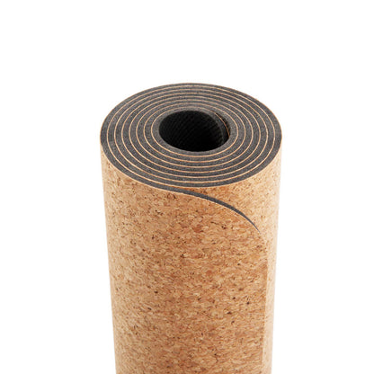 Plain Cork Yoga Mat - BODHI Logo print only - Natural Rubber underside - 4mm Thick