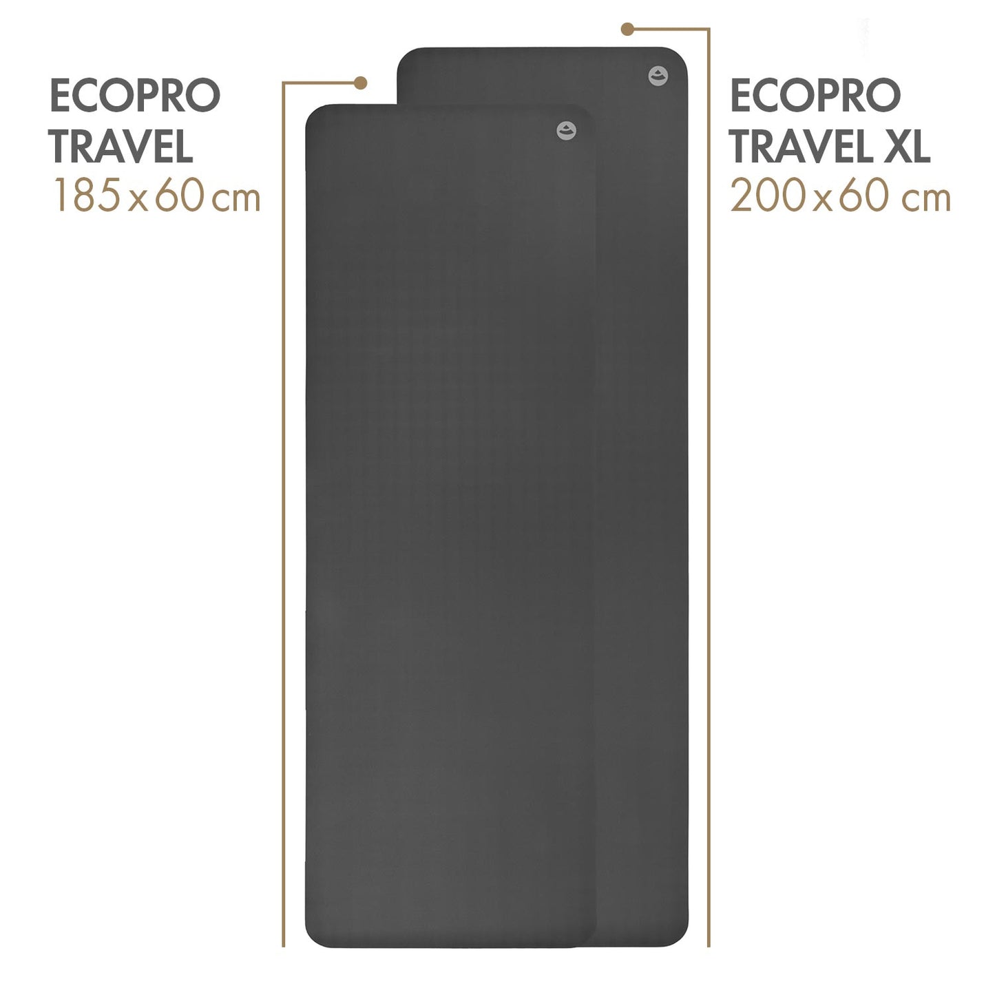 185cm SLATE GREY Natural Rubber Foldable Travel EcoPRO Yoga Mat - 1.3mm Thick - Extra Grip - Super Slim