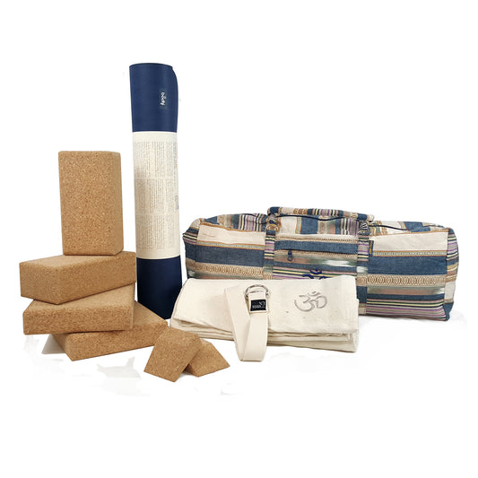 Eco Friendly Complete Yoga Kit with 185cm EcoPRO 4mm Rubber Mat