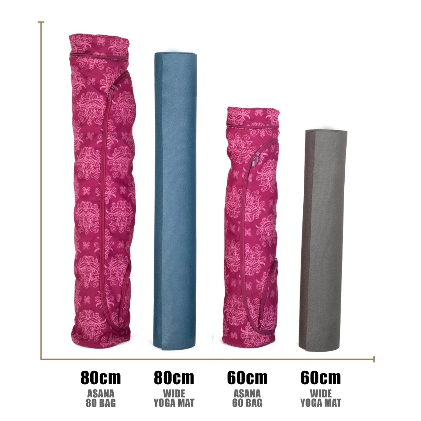 Maharaja Asana 60 Cotton Yoga Mat Bag - fits 60cm wide Yoga Mats