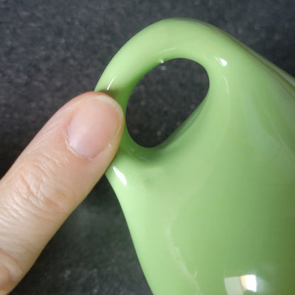 CLEARANCE - Pale Green Nasal Neti Pot with Mandala Pattern | Cream Ceramic Neti Pot