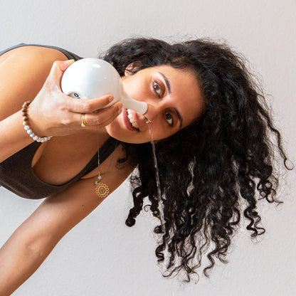 Nasal Neti Pot | Plain White Ceramic Neti Pot - 400ml