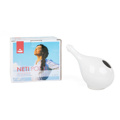 Nasal Neti Pot | Plain White Ceramic Neti Pot - 400ml