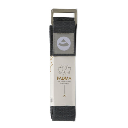 Extra Long PADMA Yoga Belt Strap - Anthracite Grey - Square Buckle - 305cm long