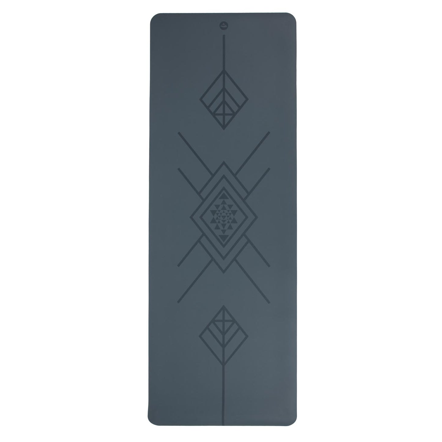 185cm Midnight Blue PHOENIX Natural Rubber Yoga Mat with PU Coating - Tribalign printed design - 4mm Thick