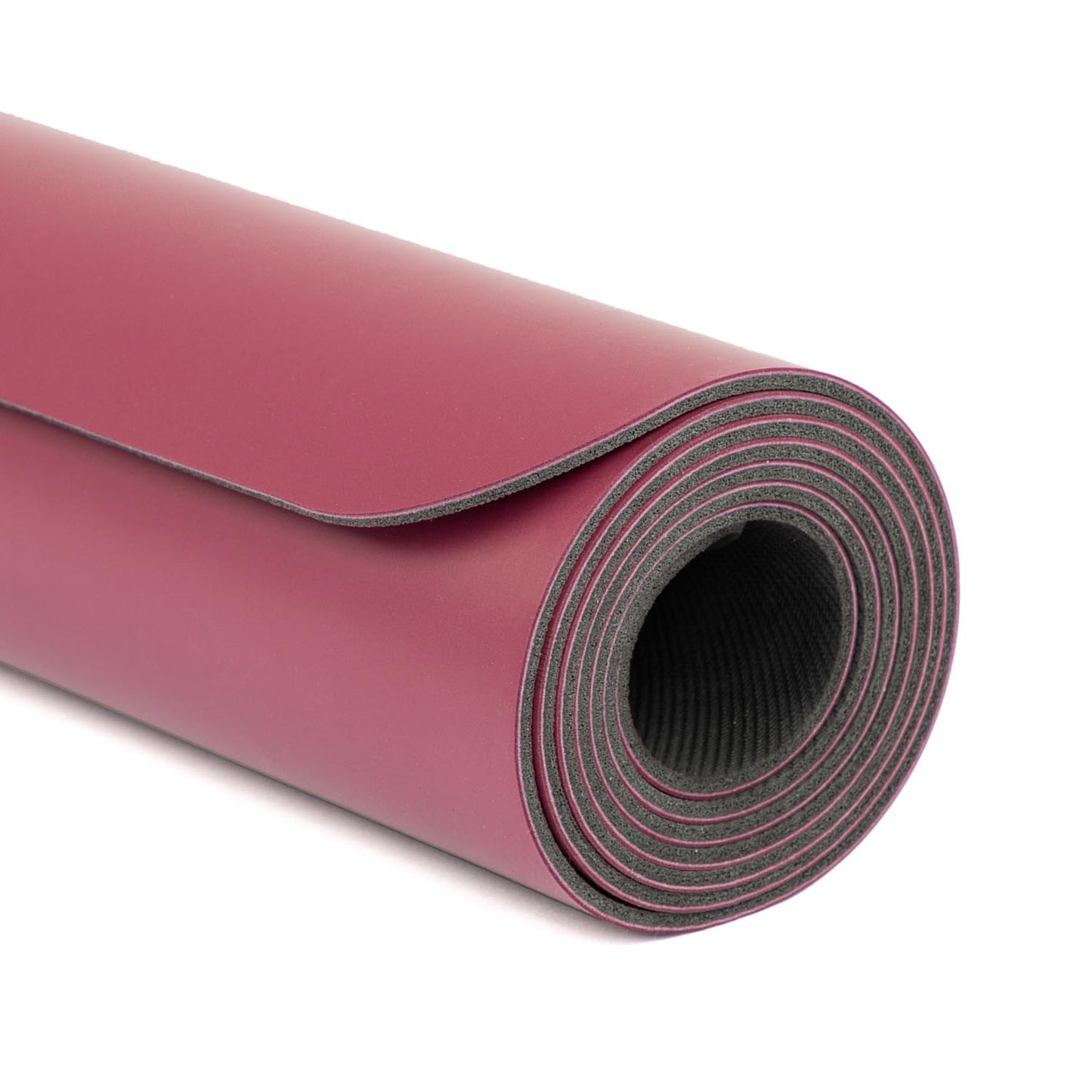 185cm Berry PHOENIX Natural Rubber Yoga Mat with PU Coating - Living Flower printed design - 4mm Thick