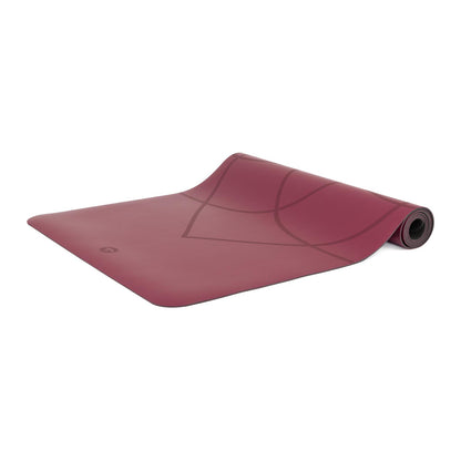 185cm Berry PHOENIX Natural Rubber Yoga Mat with PU Coating - Living Flower printed design - 4mm Thick
