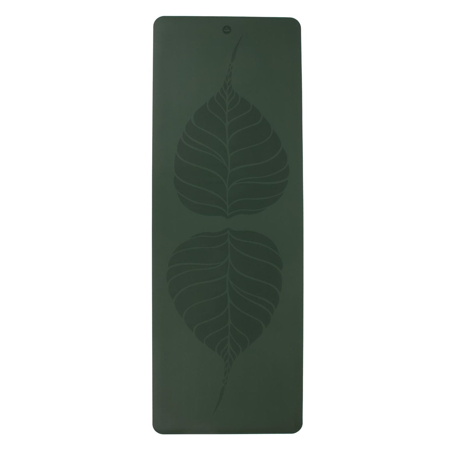 185cm Forest Green PHOENIX Natural Rubber Yoga Mat with PU Coating - Leaves printed design - 4mm Thick