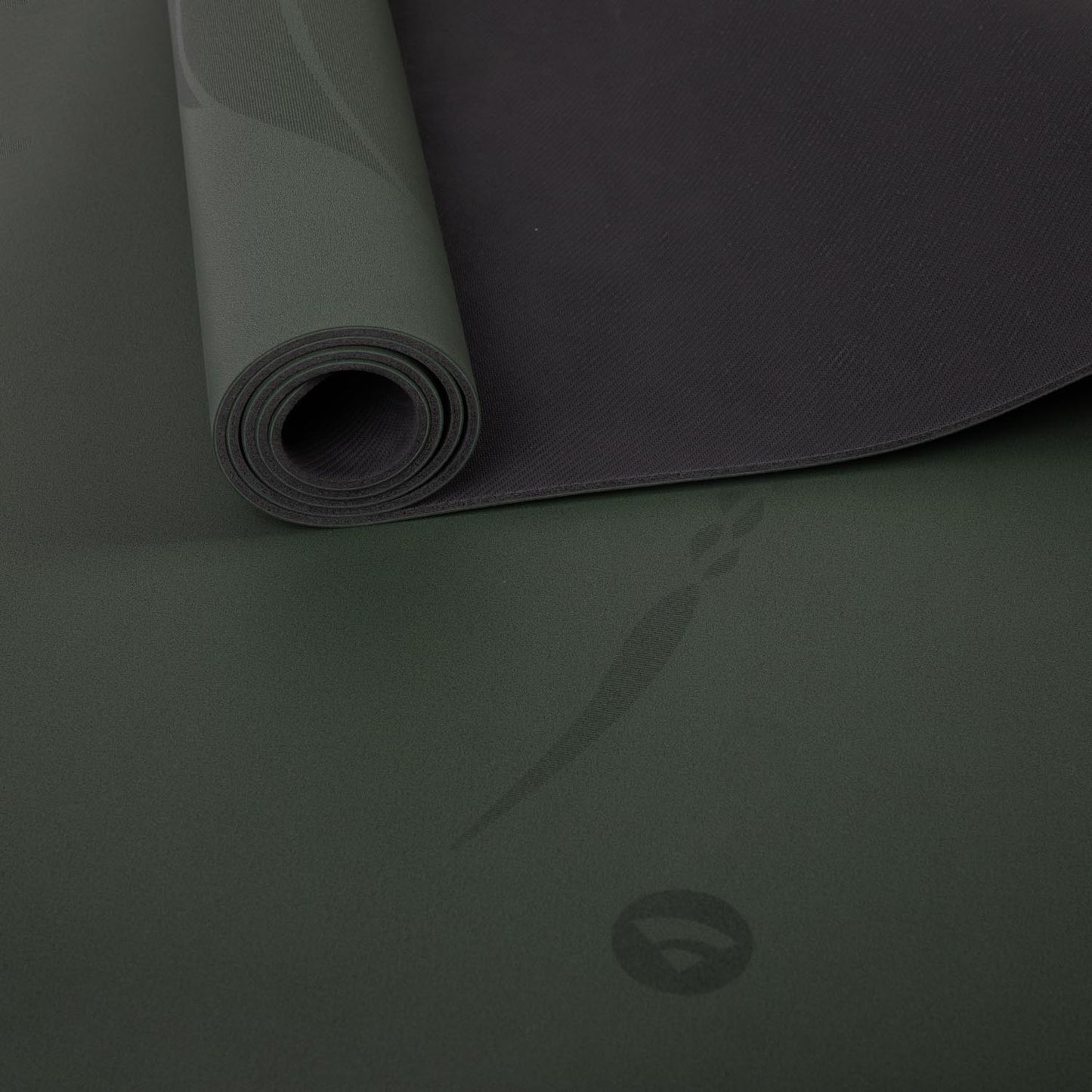 185cm Forest Green PHOENIX Natural Rubber Yoga Mat with PU Coating - Leaves printed design - 4mm Thick