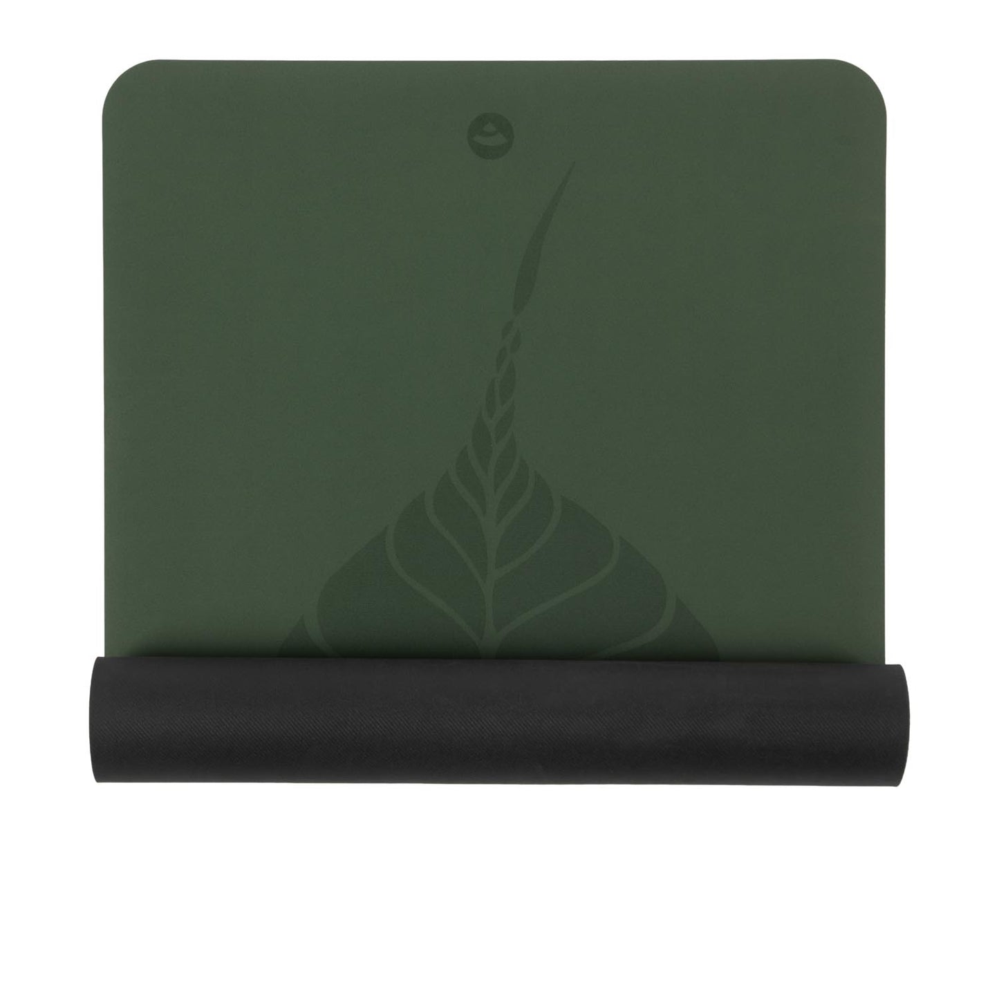 185cm Forest Green PHOENIX Natural Rubber Yoga Mat with PU Coating - Leaves printed design - 4mm Thick