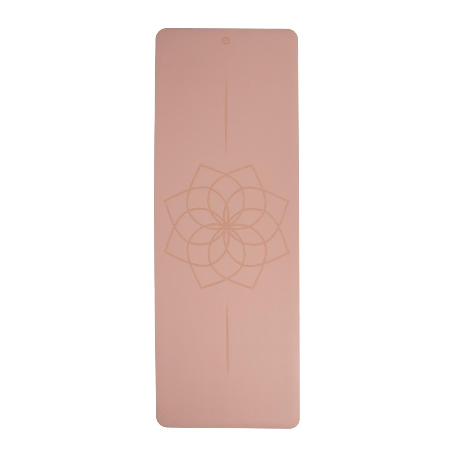 185cm Rose Pink PHOENIX Natural Rubber Yoga Mat with PU Coating - Lotus printed design - 4mm Thick