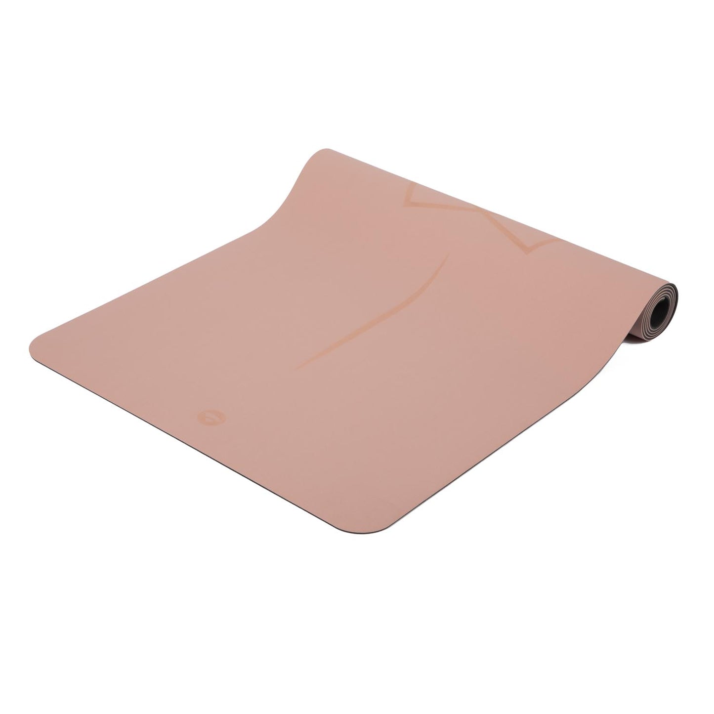 185cm Rose Pink PHOENIX Natural Rubber Yoga Mat with PU Coating - Lotus printed design - 4mm Thick