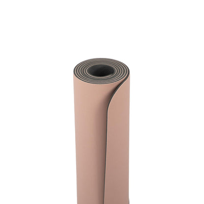 185cm Rose Pink PHOENIX Natural Rubber Yoga Mat with PU Coating - Lotus printed design - 4mm Thick