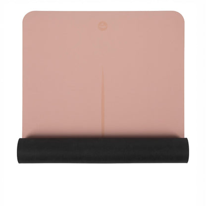 185cm Rose Pink PHOENIX Natural Rubber Yoga Mat with PU Coating - Lotus printed design - 4mm Thick