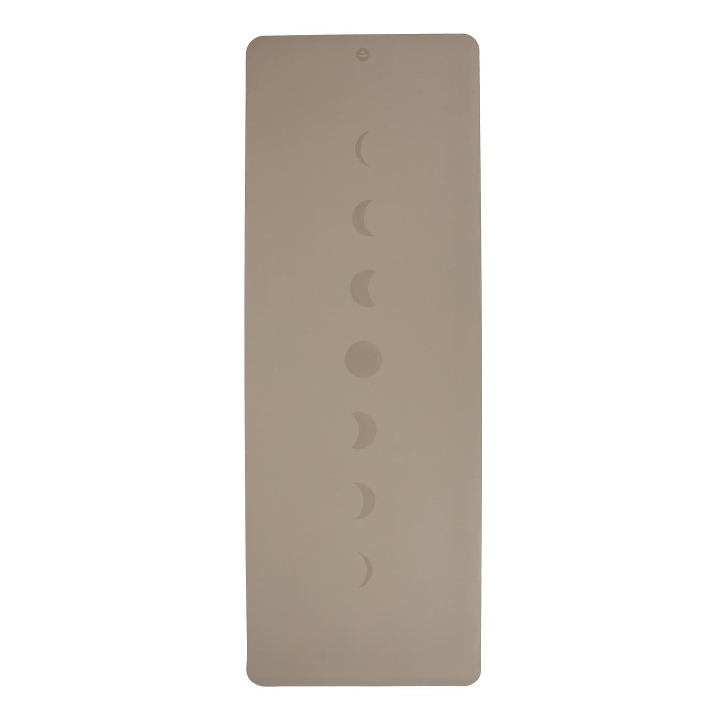 185cm Light Taupe PHOENIX Natural Rubber Yoga Mat with PU Coating - Moon Phases printed design - 4mm Thick