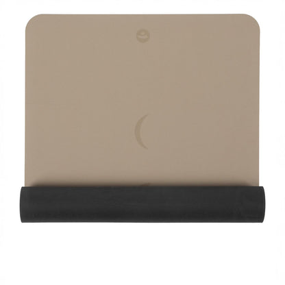 185cm Light Taupe PHOENIX Natural Rubber Yoga Mat with PU Coating - Moon Phases printed design - 4mm Thick