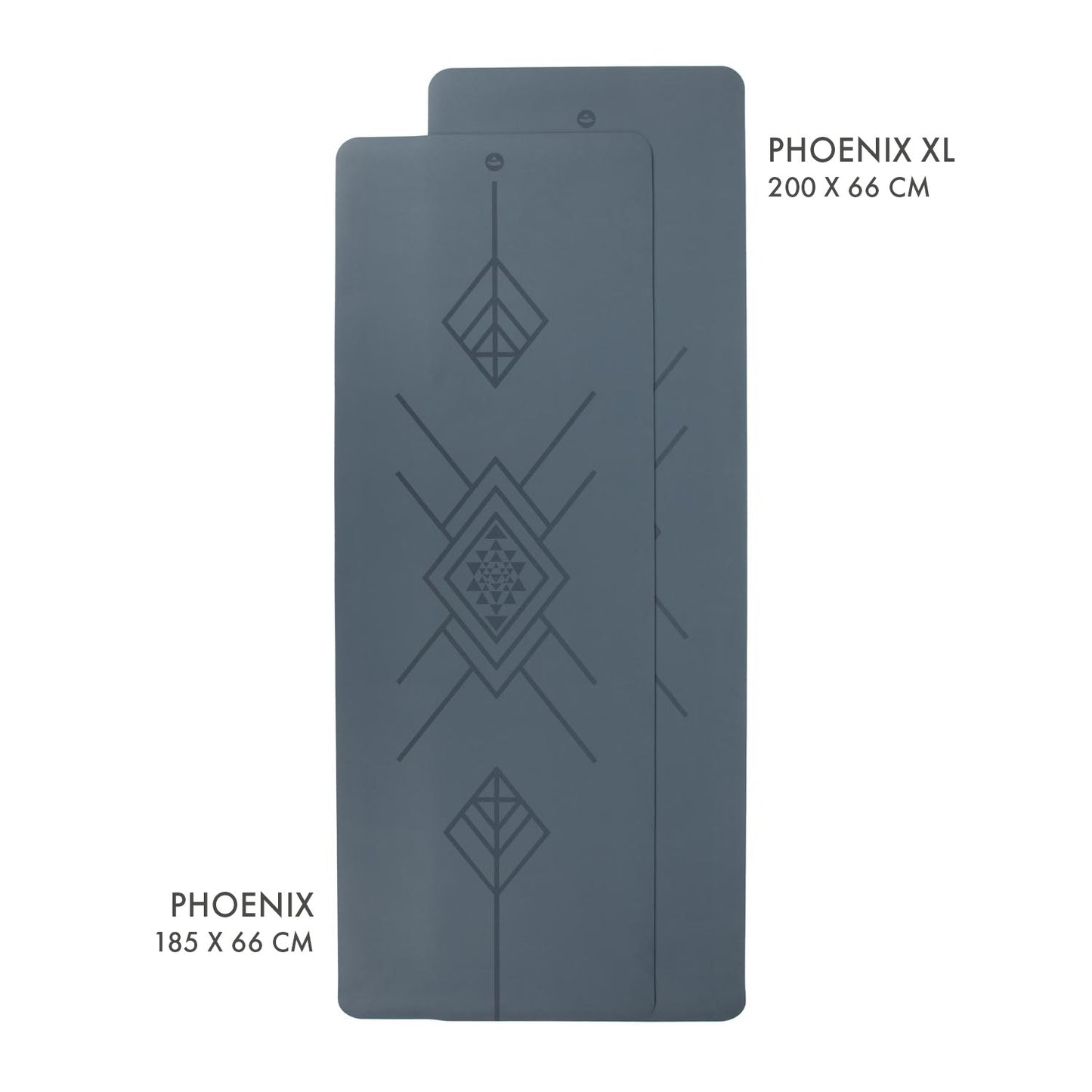 200cm EXTRA LONG Forest Green PHOENIX Natural Rubber Yoga Mat with PU Coating - Leaves printed design - 4mm Thick