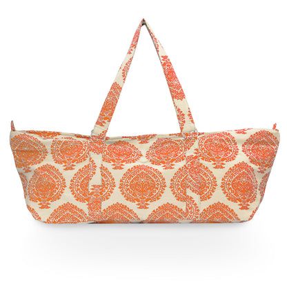 Deluxe PALMETTE LEAF Orange Yoga Prop Kit Large Equipment Bag